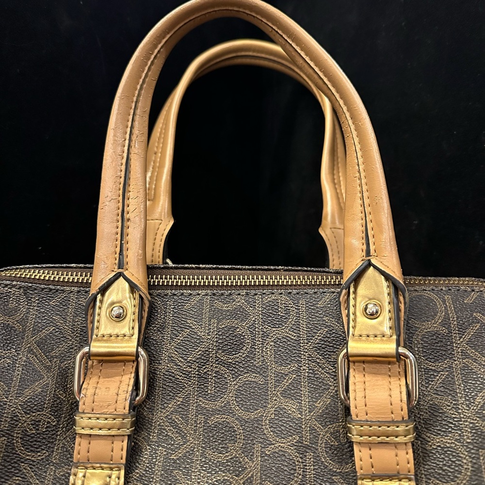 Calvin Klein Black and Tan Satchel - Picture 11 of 13